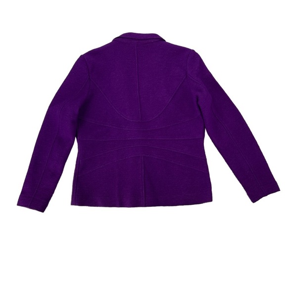 𝅺Pinehurst Wool Blend Purple Snap Button Blazer SZ L - Picture 3 of 13